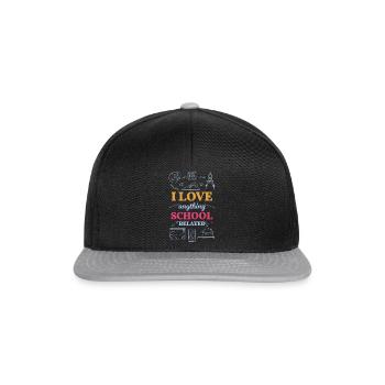 Schule Streber Nerd - Snapback Cap - Schwarz/Grau - Vorne