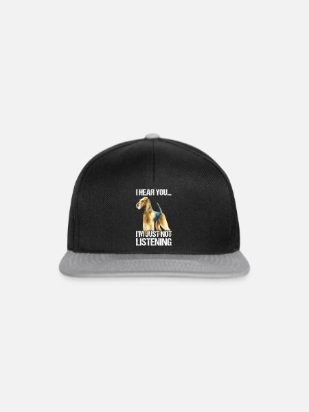 Airedale Terrier Hund - Snapback Cap - Schwarz/Grau