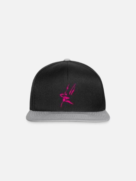 Abstrakt TUSCHE / Pink - Snapback Cap - Schwarz/Grau