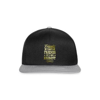 Barber Freunde Friseur Spruch - Snapback Cap - Schwarz/Grau - Vorne