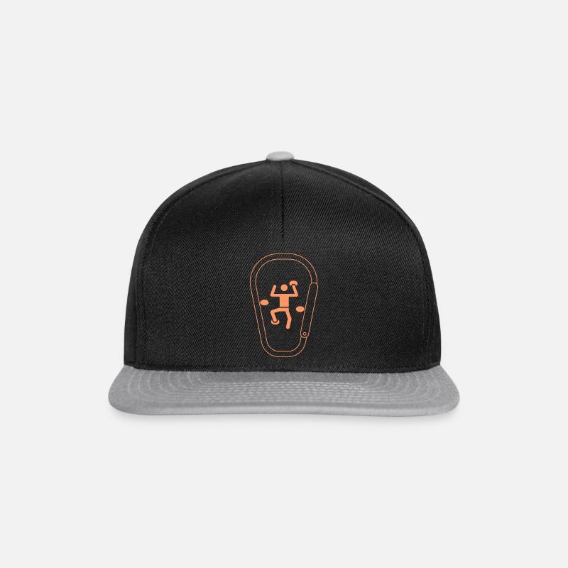 Kletterer in Karabiner - Snapback Cap - Schwarz/Grau