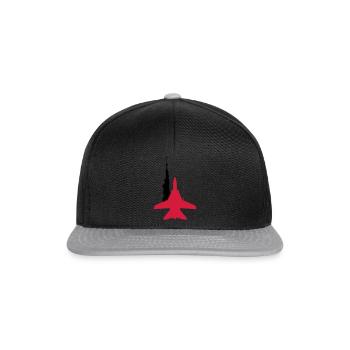 fighter jet missile launch - Snapback Cap - black/grey - Front