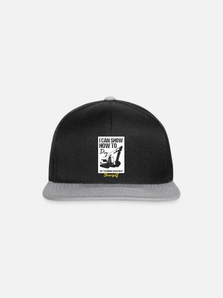 Baggerführer für Bagger und Sandbagger - Snapback Cap - Schwarz/Grau