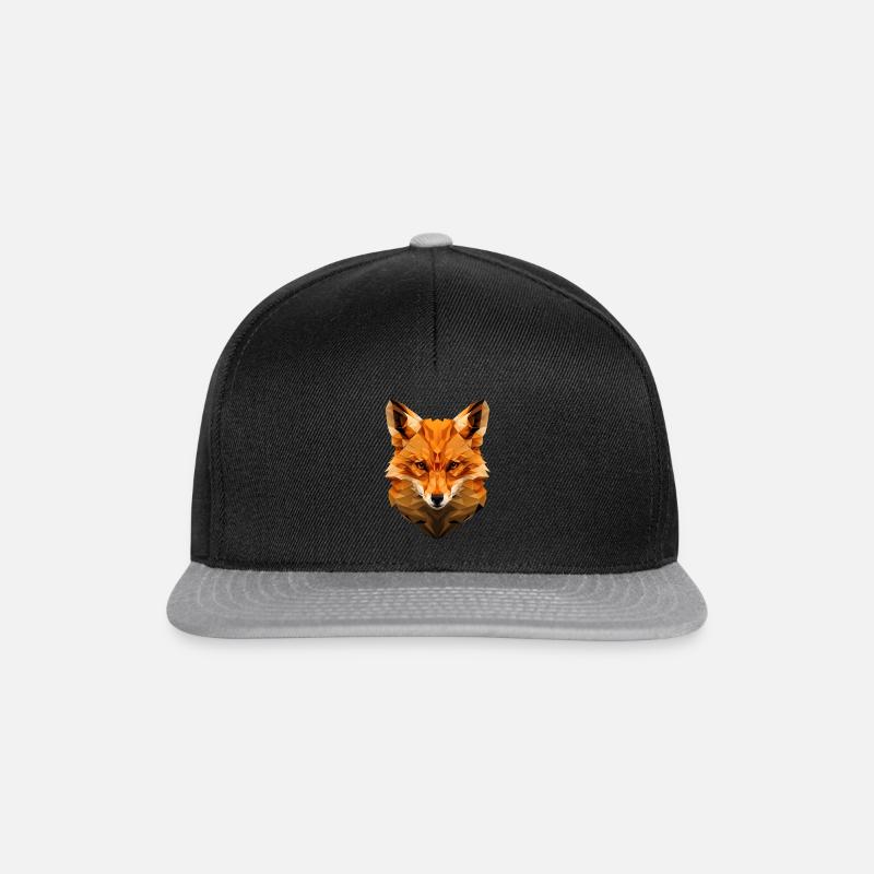 Fuchs Kopf - Snapback Cap - Schwarz/Grau