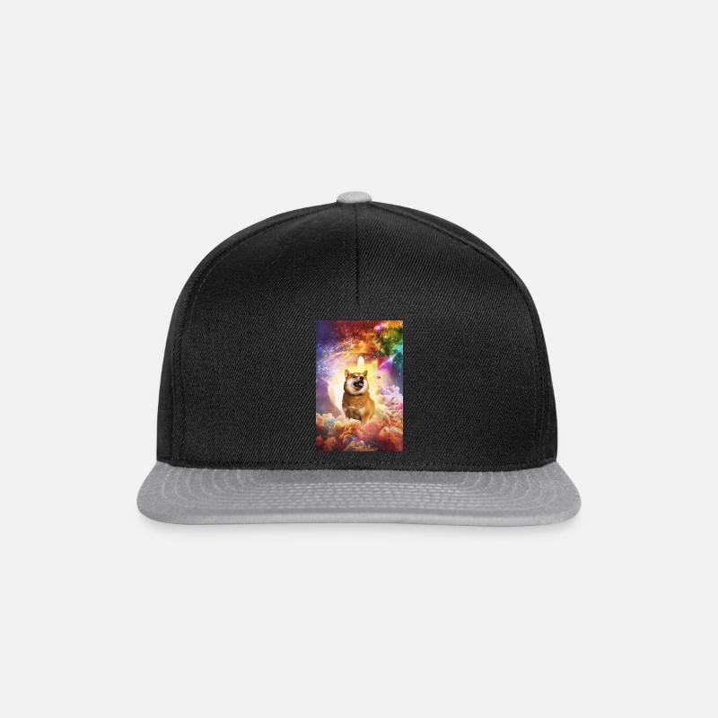 Shiba Inu - Rainbow Space Explosion - Snapback Cap - black/grey