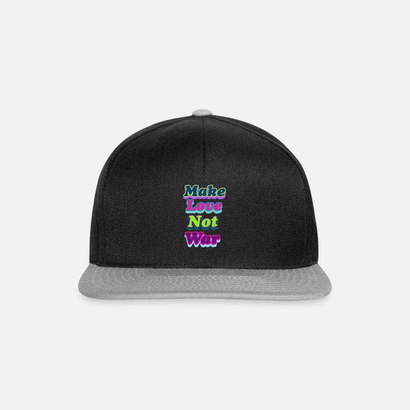 Make Love Not war - Snapback Cap - Schwarz/Grau