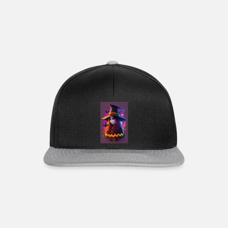 witch halloween design - Snapback Cap - Schwarz/Grau