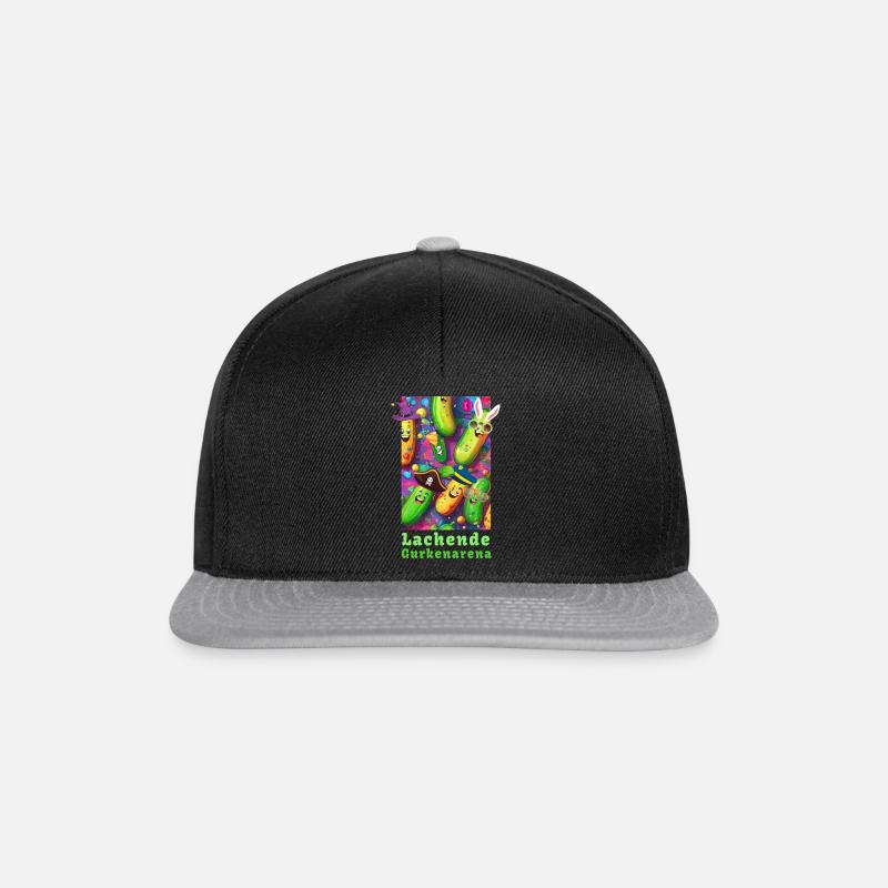 Lachende Gurken, Gurken, karneval, alaaf - Snapback Cap - Schwarz/Grau