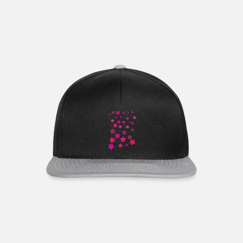 Rote Blumen, Blumen, Blumen,pinke Blumen - Snapback Cap - Schwarz/Grau