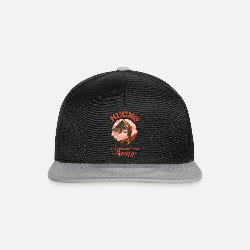 Hiking it s cheaper than therapy - Snapback Cap - black/grey