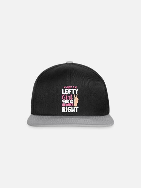 Linkshänder - Snapback Cap - Schwarz/Grau