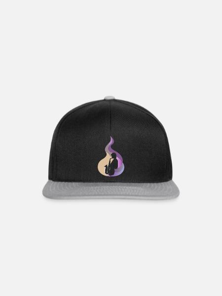Saxophon Blasmusik - Snapback Cap - Schwarz/Grau