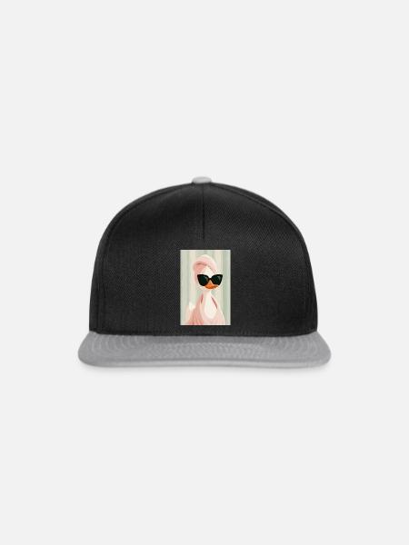 Pink Duck Glam mit Sonnenbrille - Snapback Cap - Schwarz/Grau