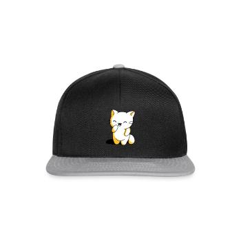 Kitten kawaii funny - Snapback Cap - black/grey - Front
