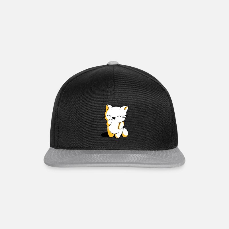 Kitten kawaii funny - Snapback Cap - black/grey