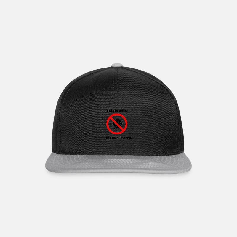 Lass dich impfen! - Snapback Cap - Schwarz/Grau