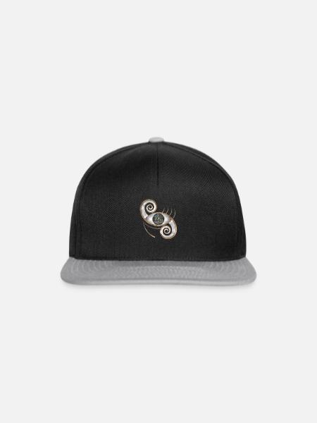 Blume des Lebens - Auge Wirbel Ornament Perle - Snapback Cap - Schwarz/Grau