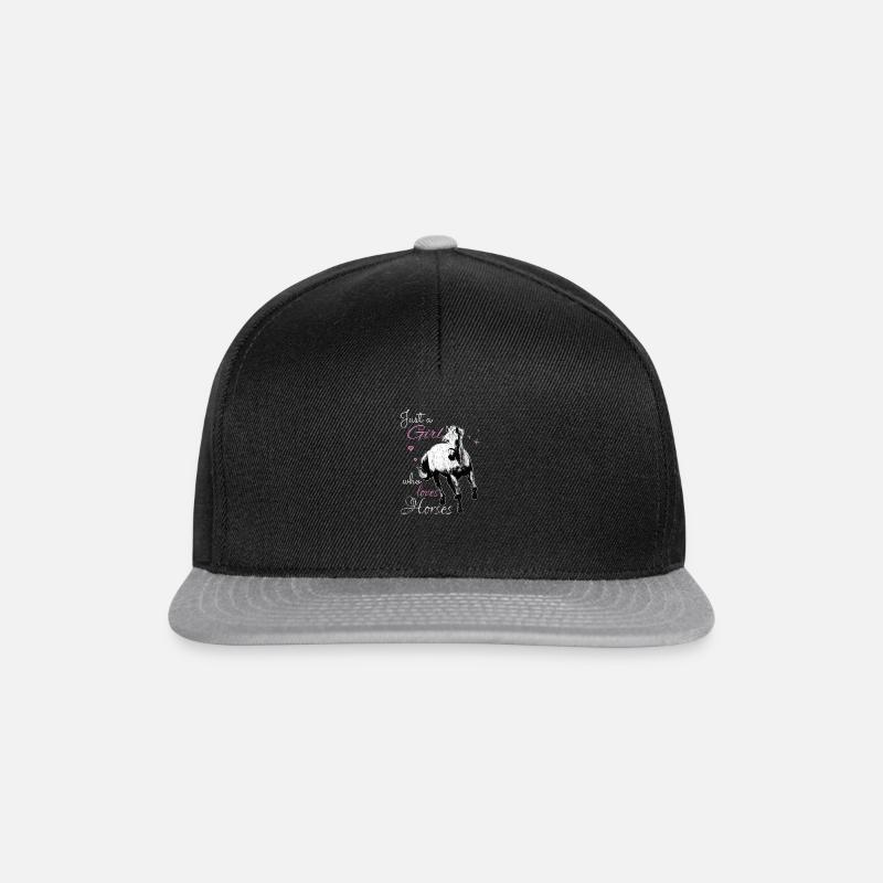Mädchen Pferd Liebe - Snapback Cap - Schwarz/Grau