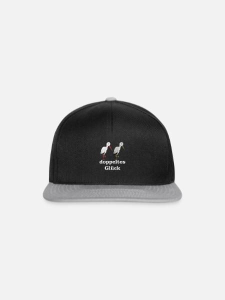 storchenpaar doppeltes glück - Snapback Cap - Schwarz/Grau