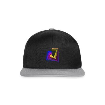 Gebrochene Quadrate - Snapback Cap - Schwarz/Grau - Vorne