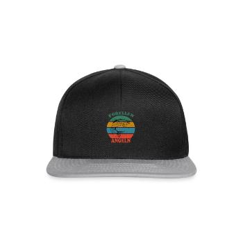 Retro Forellen Angeln - Snapback Cap - Schwarz/Grau - Vorne