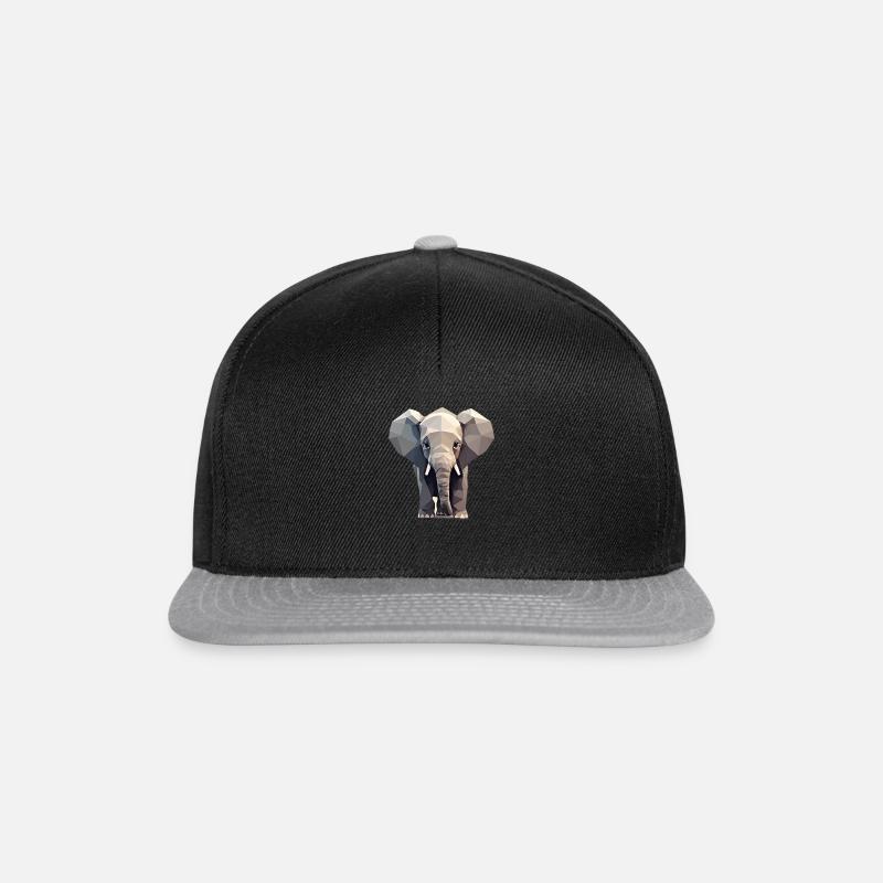 Elephant - Polygon Style - Snapback Cap - black/grey
