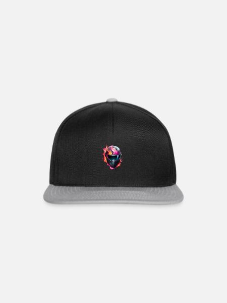 Burning Race Helmet - Snapback Cap - Schwarz/Grau