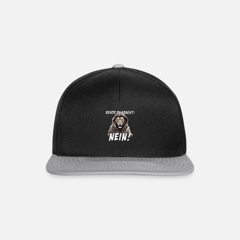 Bevor du fragst NEIN Löwe - Snapback Cap - Schwarz/Grau