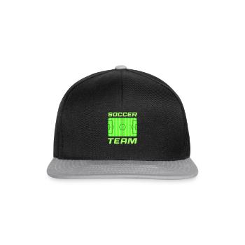 rasen fussball soccer - Snapback Cap - Schwarz/Grau - Vorne