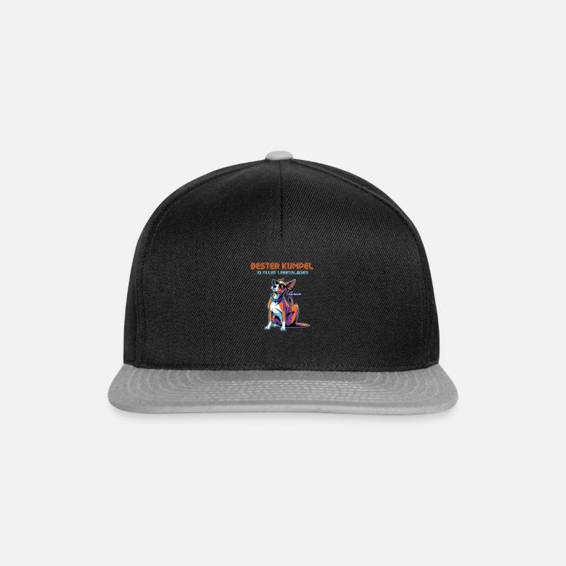Bester Kumpel Hund Comic Design - Lustig Retro - Snapback Cap - Schwarz/Grau