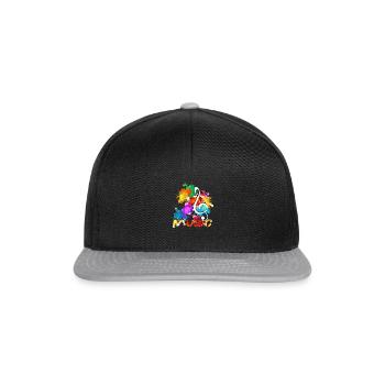 Notenschlüssel Musiker Komponist - Snapback Cap - Schwarz/Grau - Vorne