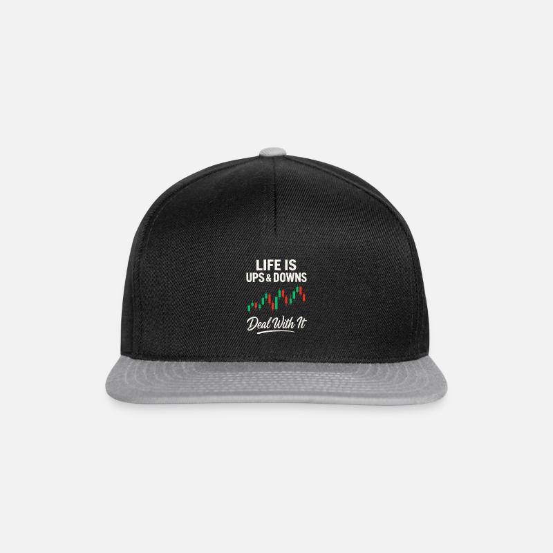 Das Leben ist ein Auf und Ab, geh damit um - Snapback Cap - Schwarz/Grau