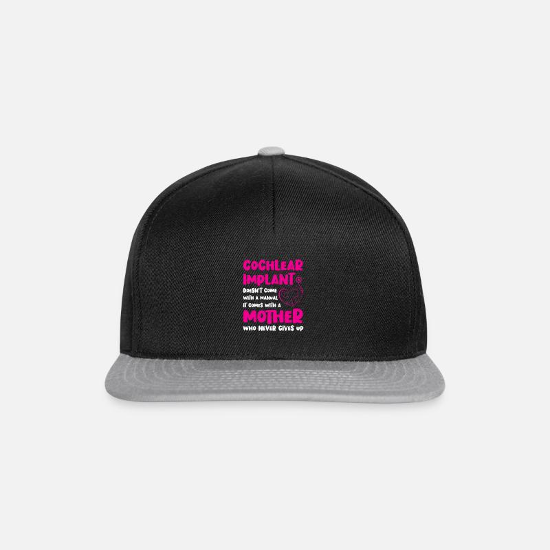 Cochlear Implant Mother Support Awareness Hearing - Snapback Cap - black/grey