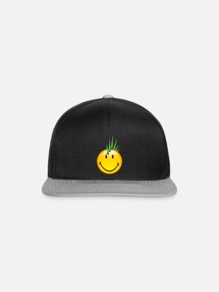 Smiley Punk - Snapback Cap - Schwarz/Grau