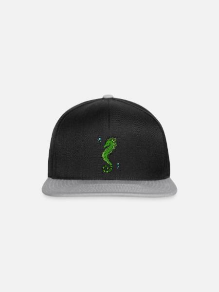 Mandala Seahorse colour - Snapback Cap - Schwarz/Grau