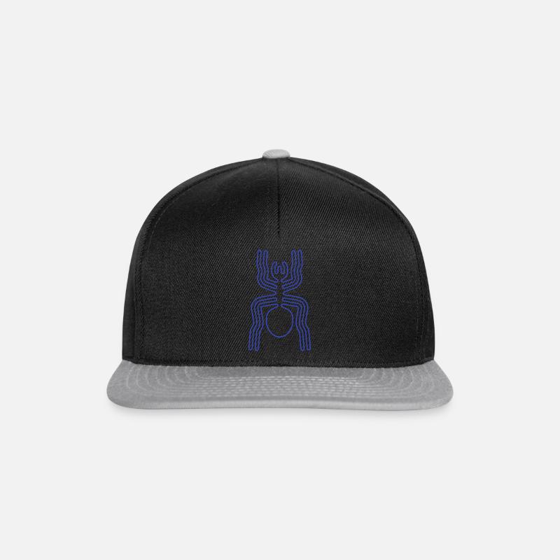 Araignée Nazca Bleu - Casquette snapback - noir/gris