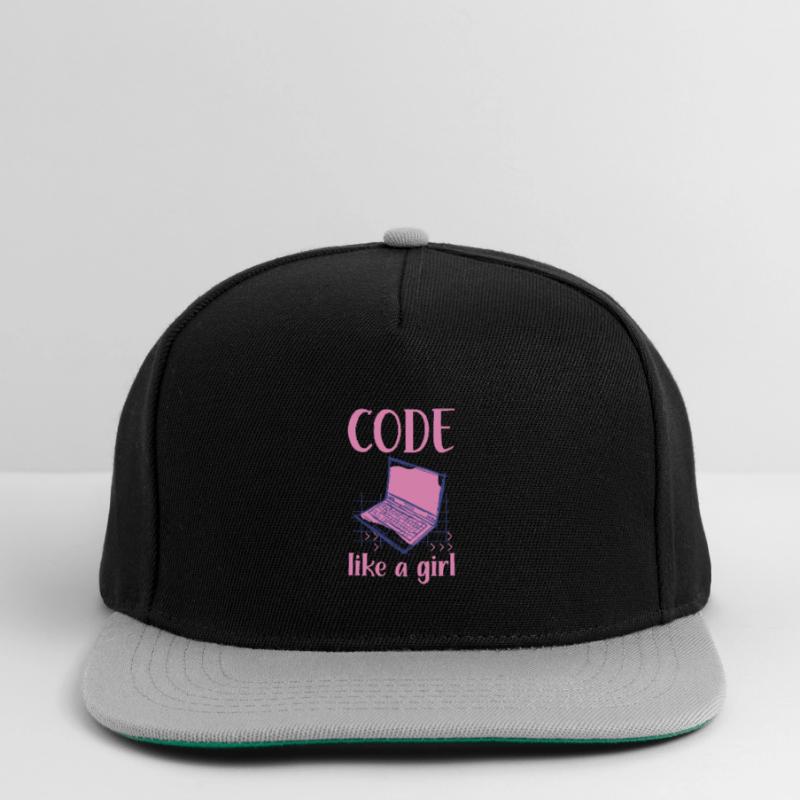 Code Like A Girl Programming Coder Computer Geek D Snapback Cap