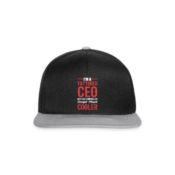 PDG tatoué. Cadeau de tatoueur - Casquette snapback - noir/gris - Devant