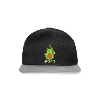 Cute Avogato Cat - Snapback Cap - Schwarz/Grau - Vorne