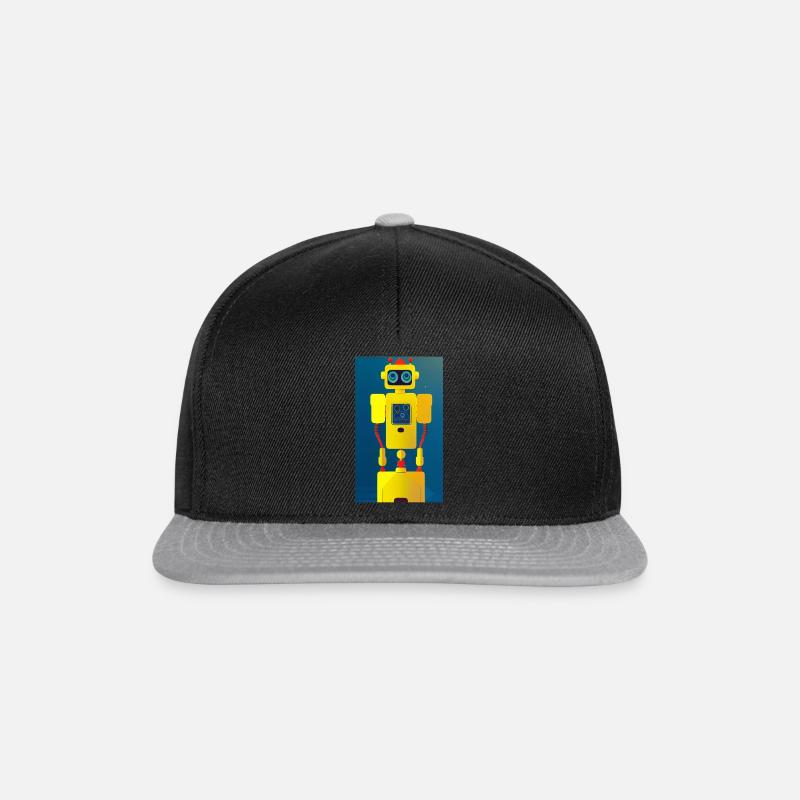 Futuristic Robot - Snapback Cap - black/grey