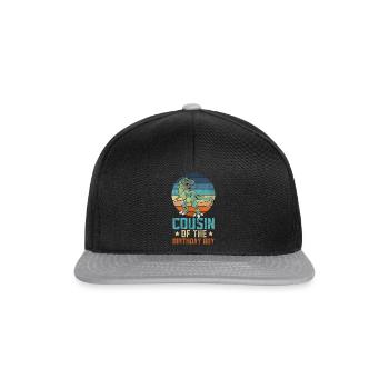 Cousin Dinosaur Boy of Bday Boy Matching Fa - Snapback Cap - black/grey - Front