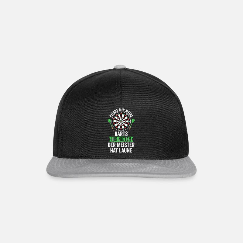 Darten Darts Dartpfeile Geschenk - Snapback Cap - Schwarz/Grau
