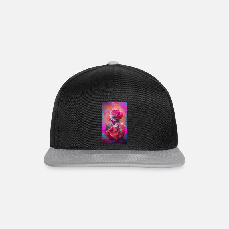 Rosen Blüte - Snapback Cap - Schwarz/Grau