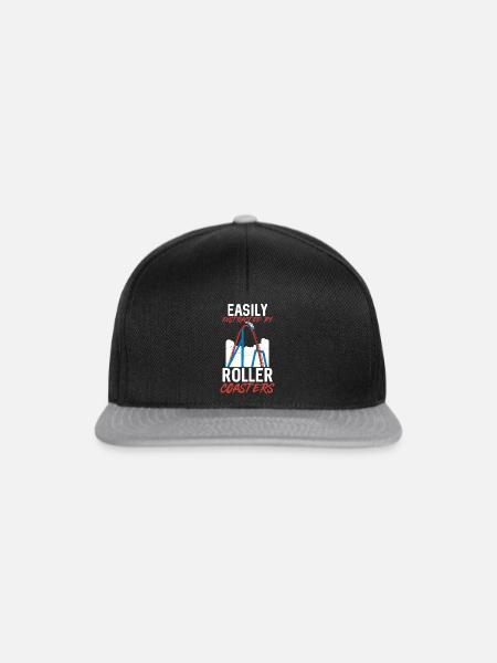 Achterbahn Rollercoaster Freizeitpark - Snapback Cap - Schwarz/Grau