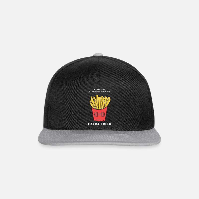 Exercise? I thought you said extra fries Funny - Snapback Cap - black/grey