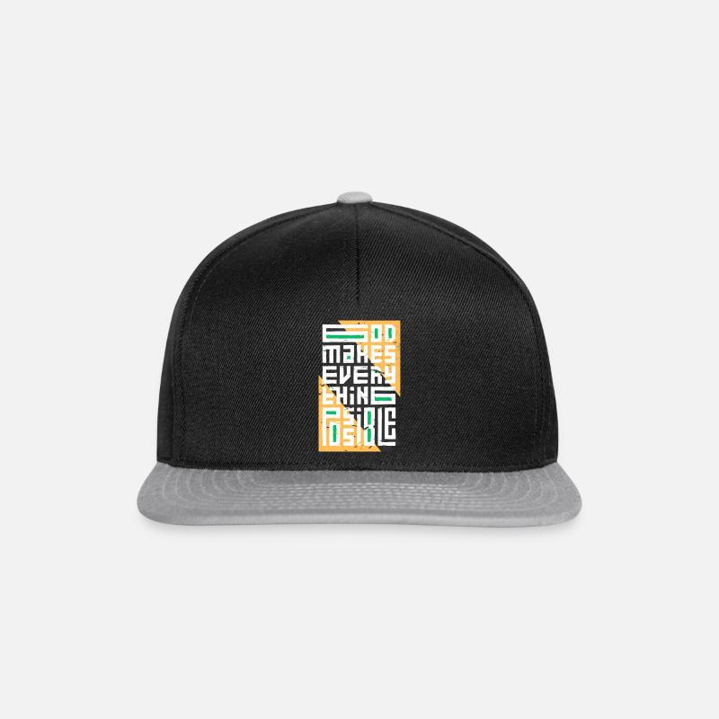 Dieu rend tout possible - Casquette snapback - noir/gris