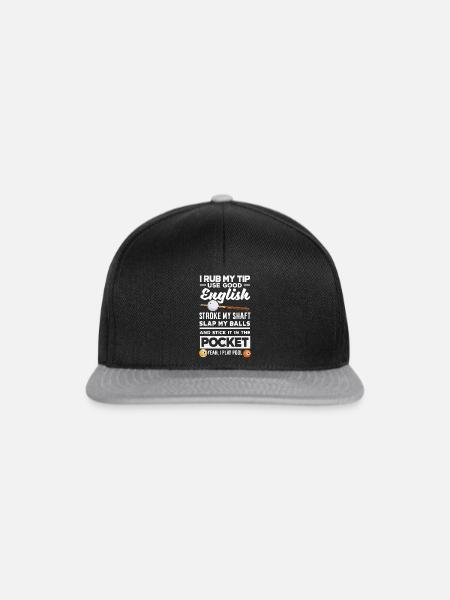 Zweideutiger Billardspieler Witz Lustiger Spruch - Snapback Cap - Schwarz/Grau