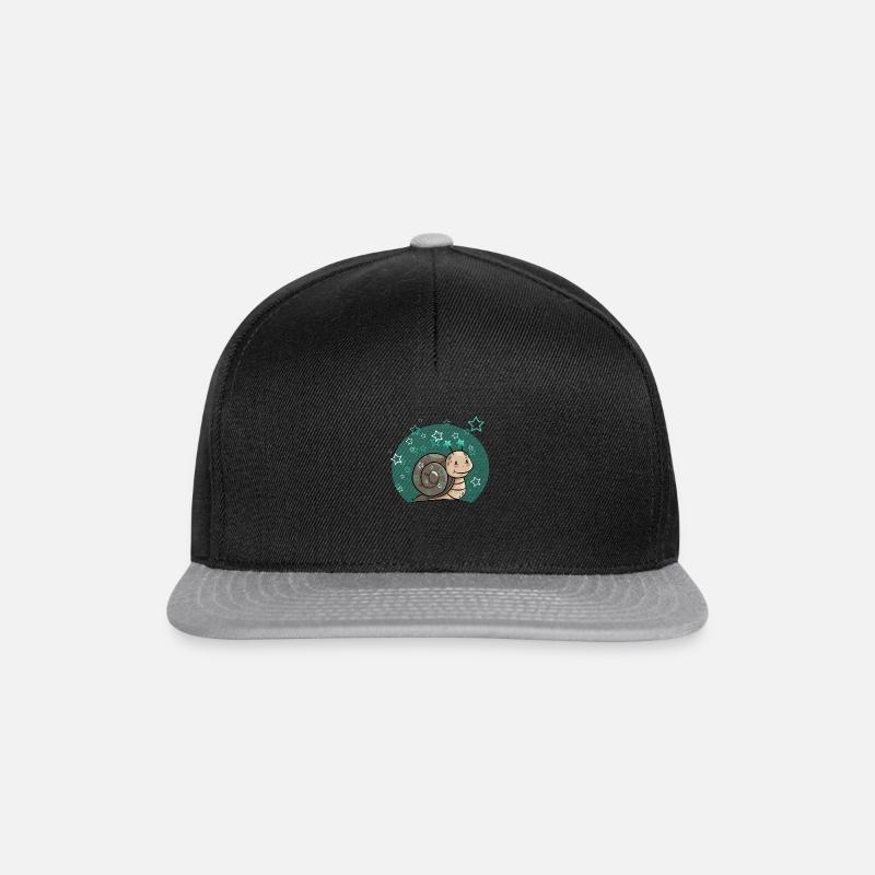 Schnecke mit Sternen - Snapback Cap - Schwarz/Grau