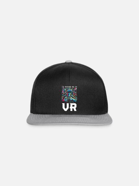 Vr-gamer Vr-gaming-videospiel-spieler nerd - Snapback Cap - Schwarz/Grau