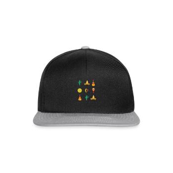 Mexico Sombrero Cactus Jalapenos Gift - Snapback Cap - black/grey - Front